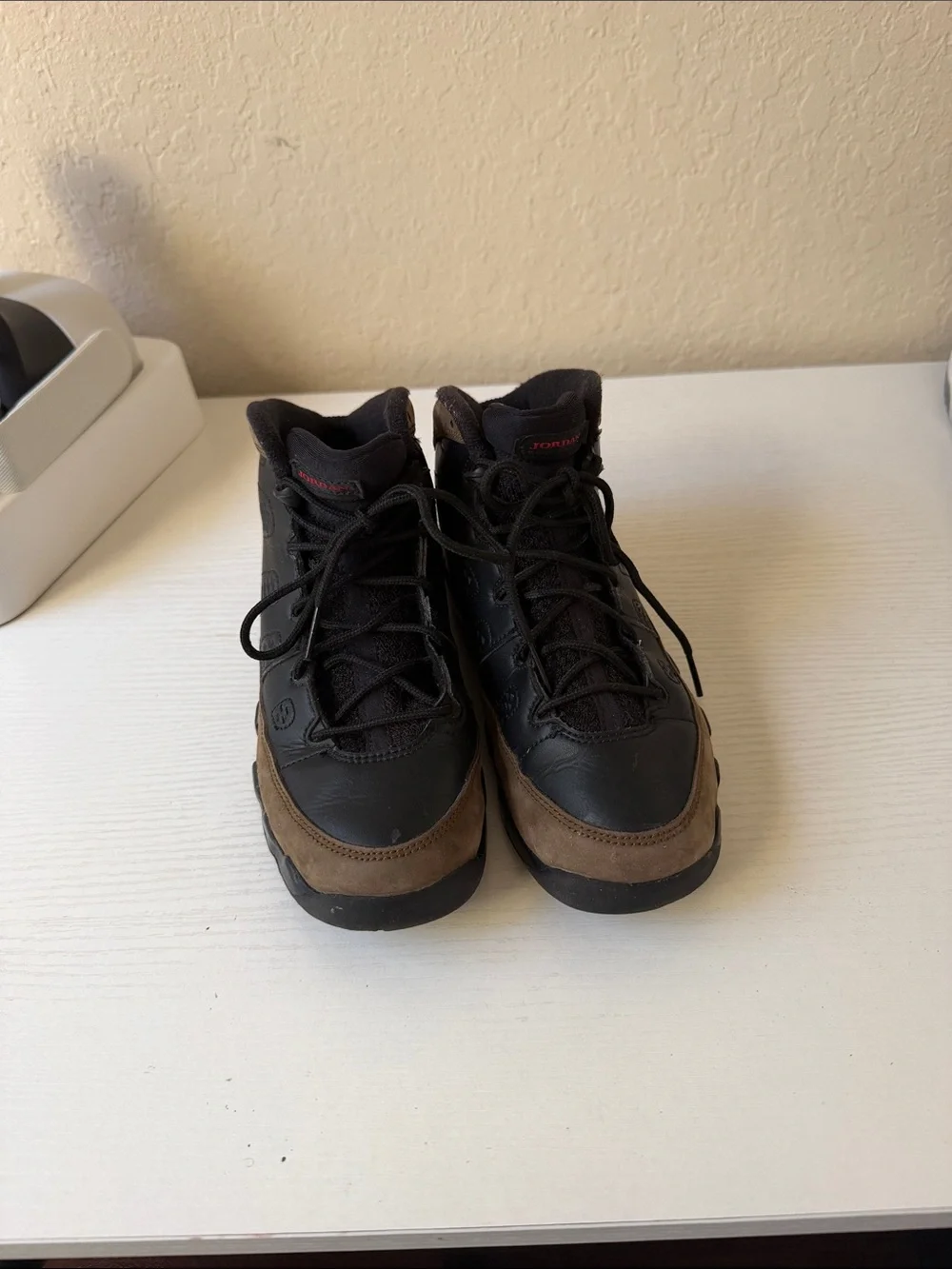 Jordan Olive 9’s Black and Olive youth sneakers